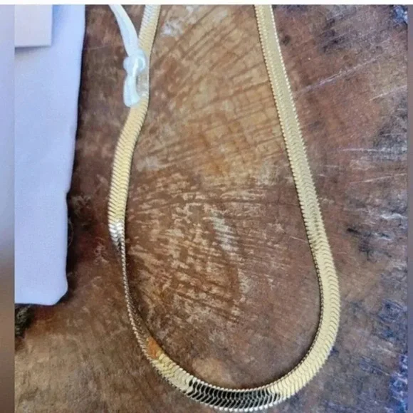Jennifer Zeuner Gold Herringbone Necklace 16” | Dainty | NWT - Picture 11 of 15